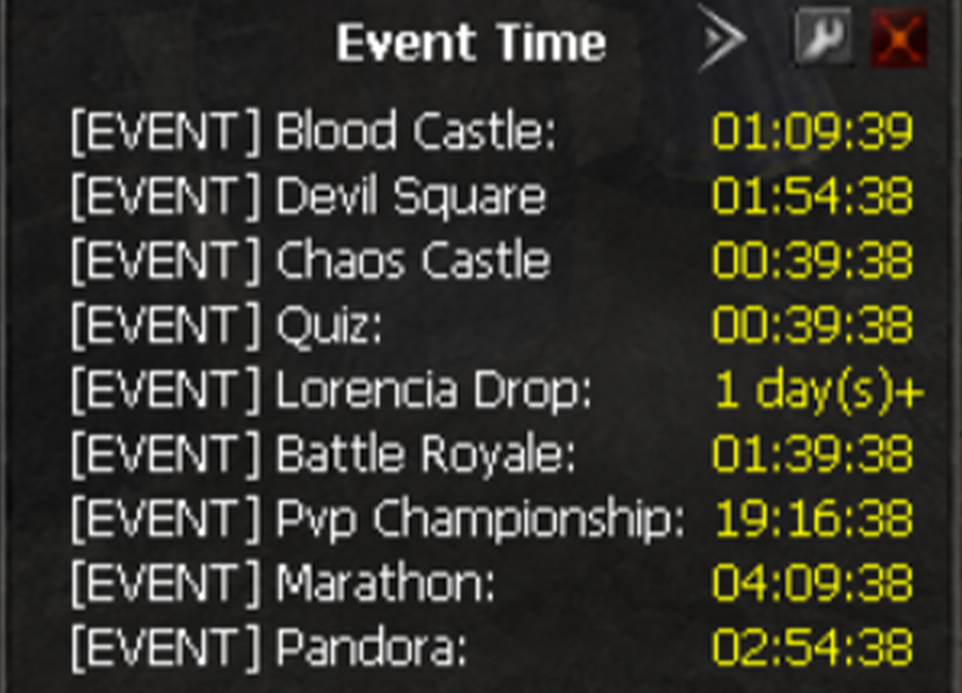 Events timers